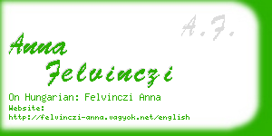 anna felvinczi business card